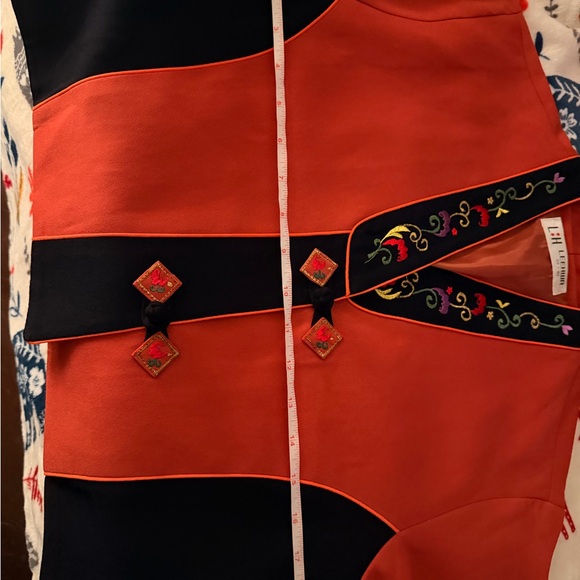 Elegant Embroidered Orange Blazer - Picture 11 of 11